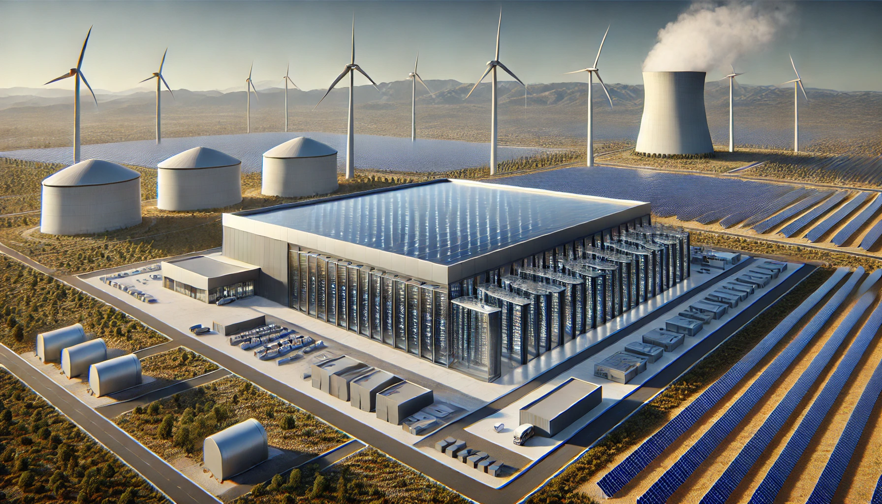 modern data center with renewable energies